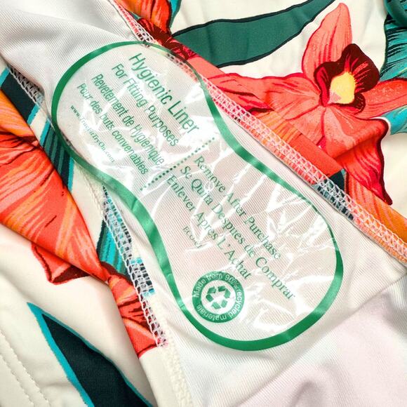 Coco Reef Island Flora Shirred High Waist Floral Bikini Bottoms Small Tropical - Picture 8 of 10